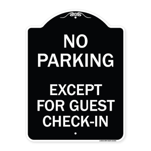 Signmission Parking Reserved for Guests Only Heavy-Gauge Aluminum Architectural Sign, 24" x 18", BW-1824-23386 A-DES-BW-1824-23386 - main